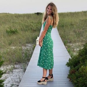 Reformation peach midi dress